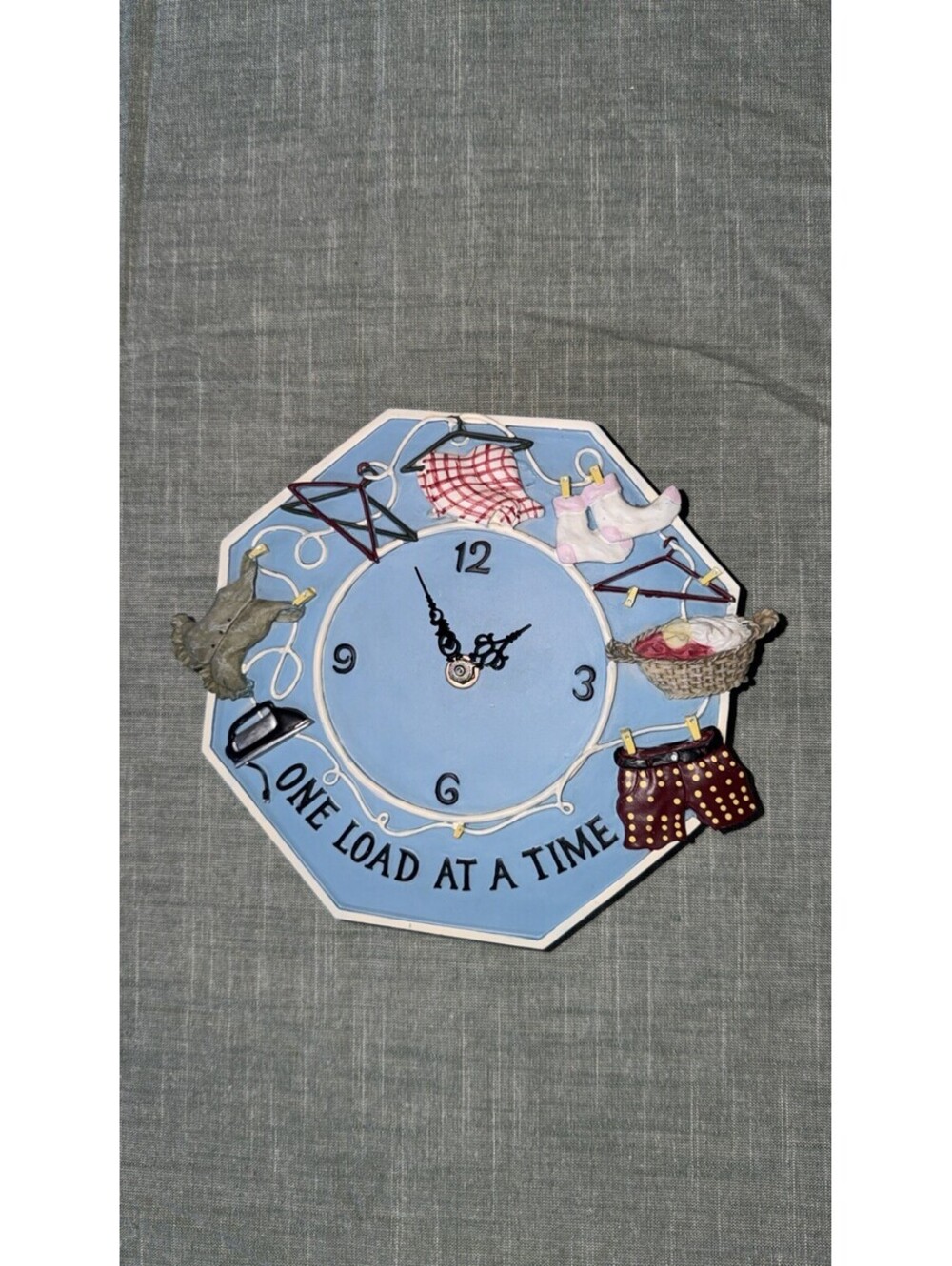 One Load At A Time Wall Clock Laundry Room Decorative